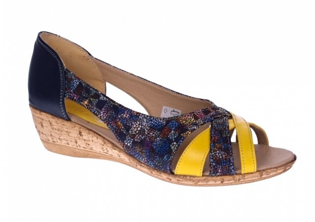 Pantofi dama de primavara - vara, decupati cu platforme de 4.5cm, lucrati din piele naturala S306BLG